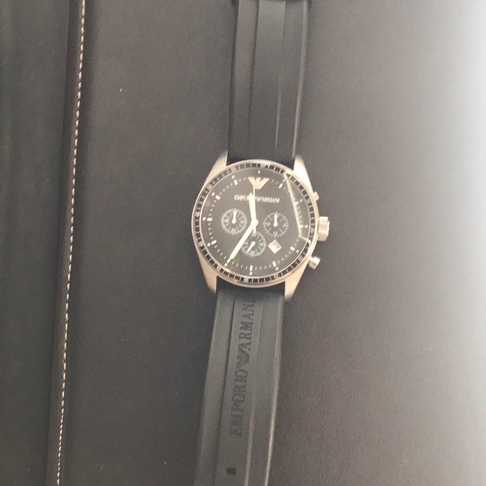 Emporio Armani watch with leather band